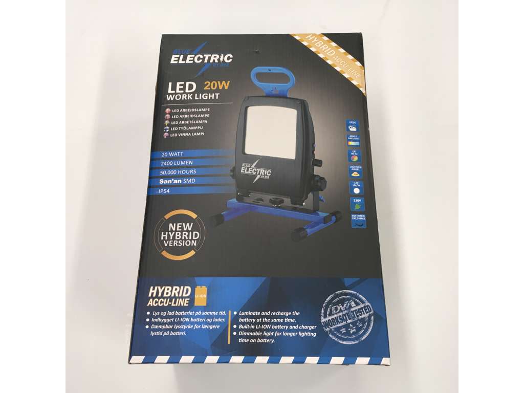 Lampe LED/m.indbygg. batteri 20w