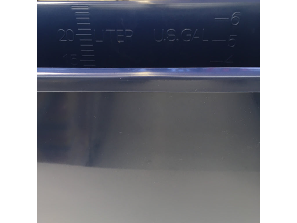 Blå spand 22 ltr. med dryb-rist+hjul  NY    (NMF)