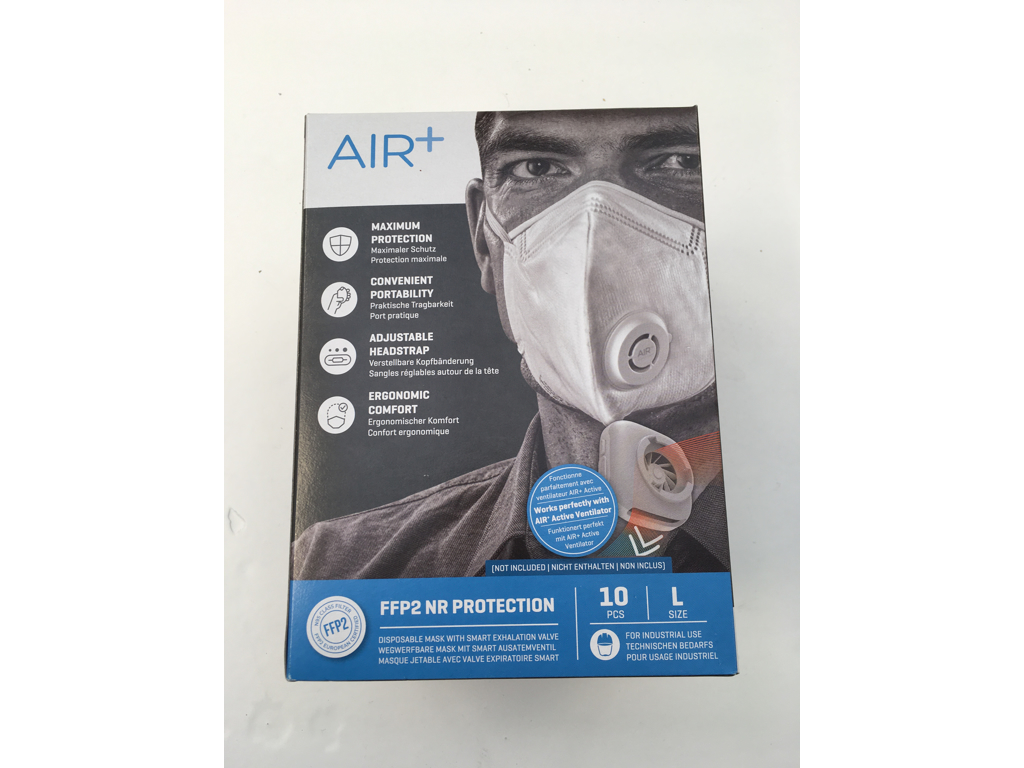 Air+ maske m/ventil 10 stk.